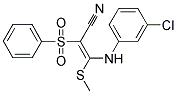 3-((3-CHLOROPHENYL)AMINO)-3-METHYLTHIO-2-(PHENYLSULFONYL)PROP-2-ENENITRILE Struktur