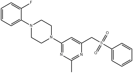 (6-[4-(2-FLUOROPHENYL)PIPERAZINO]-2-METHYL-4-PYRIMIDINYL)METHYL PHENYL SULFONE Struktur