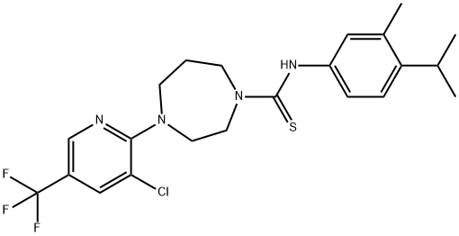 (4-(3-CHLORO-5-(TRIFLUOROMETHYL)(2-PYRIDYL))(1,4-DIAZAPERHYDROEPINYL))((3-METHYL-4-(ISOPROPYL)PHENYL)AMINO)METHANE-1-THIONE Struktur