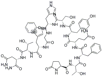 GLP-THR-PHE-GLN-TYR-SER-HIS-GLY-TRP-THR-ASN-NH2 Struktur