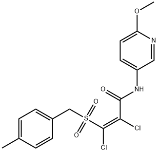 2,3-DICHLORO-N-(6-METHOXY-3-PYRIDINYL)-3-[(4-METHYLBENZYL)SULFONYL]ACRYLAMIDE Struktur