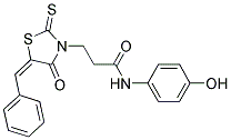 3-[(5E)-5-BENZYLIDENE-4-OXO-2-THIOXO-1,3-THIAZOLIDIN-3-YL]-N-(4-HYDROXYPHENYL)PROPANAMIDE Struktur