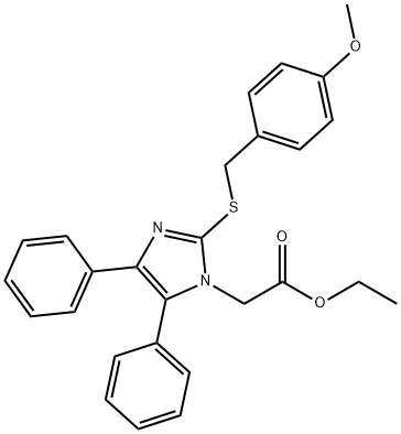 ETHYL 2-(2-[(4-METHOXYBENZYL)SULFANYL]-4,5-DIPHENYL-1H-IMIDAZOL-1-YL)ACETATE Struktur