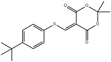 5-(([4-(TERT-BUTYL)PHENYL]SULFANYL)METHYLENE)-2,2-DIMETHYL-1,3-DIOXANE-4,6-DIONE Struktur