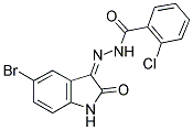 5-BROMO-3-((2-CHLOROBENZOYL)HYDRAZIDYL)-2-OXOINDOLINE Struktur