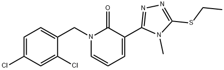 1-(2,4-DICHLOROBENZYL)-3-[5-(ETHYLSULFANYL)-4-METHYL-4H-1,2,4-TRIAZOL-3-YL]-2(1H)-PYRIDINONE Struktur