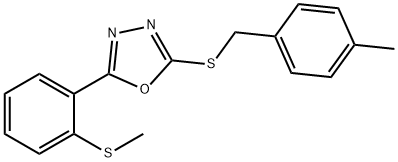 2-[(4-METHYLBENZYL)SULFANYL]-5-[2-(METHYLSULFANYL)PHENYL]-1,3,4-OXADIAZOLE Struktur