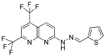 2-THIOPHENECARBALDEHYDE N-[5,7-BIS(TRIFLUOROMETHYL)[1,8]NAPHTHYRIDIN-2-YL]HYDRAZONE Struktur