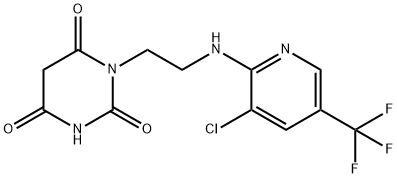 1-(2-([3-CHLORO-5-(TRIFLUOROMETHYL)-2-PYRIDINYL]AMINO)ETHYL)-2,4,6(1H,3H,5H)-PYRIMIDINETRIONE Struktur