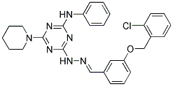 (E)-4-(2-(3-(2-CHLOROBENZYLOXY)BENZYLIDENE)HYDRAZINYL)-N-PHENYL-6-(PIPERIDIN-1-YL)-1,3,5-TRIAZIN-2-AMINE Struktur