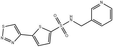 N-(3-PYRIDINYLMETHYL)-5-(1,2,3-THIADIAZOL-4-YL)-2-THIOPHENESULFONAMIDE Struktur