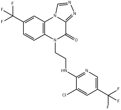 5-(2-([3-CHLORO-5-(TRIFLUOROMETHYL)-2-PYRIDINYL]AMINO)ETHYL)-8-(TRIFLUOROMETHYL)[1,2,4]TRIAZOLO[4,3-A]QUINOXALIN-4(5H)-ONE Struktur