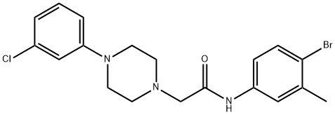 N-(4-BROMO-3-METHYLPHENYL)-2-[4-(3-CHLOROPHENYL)PIPERAZINO]ACETAMIDE Struktur