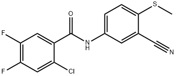 2-CHLORO-N-[3-CYANO-4-(METHYLSULFANYL)PHENYL]-4,5-DIFLUOROBENZENECARBOXAMIDE Struktur