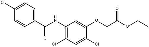 ETHYL 2-(2,4-DICHLORO-5-[(4-CHLOROBENZOYL)AMINO]PHENOXY)ACETATE Struktur