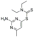 (2-AMINO-6-METHYLPYRIMIDIN-4-YLTHIO)(DIETHYLAMINO)METHANE-1-THIONE Struktur