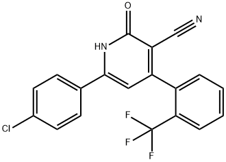 6-(4-CHLOROPHENYL)-2-HYDROXY-4-[2-(TRIFLUOROMETHYL)PHENYL]NICOTINONITRILE Struktur