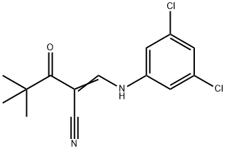 3-((3,5-DICHLOROPHENYL)AMINO)-2-(2,2-DIMETHYLPROPANOYL)PROP-2-ENENITRILE Struktur