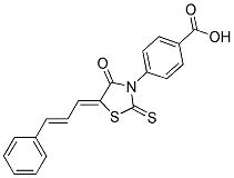 4-((5Z)-4-OXO-5-[(2E)-3-PHENYLPROP-2-ENYLIDENE]-2-THIOXO-1,3-THIAZOLIDIN-3-YL)BENZOIC ACID Struktur