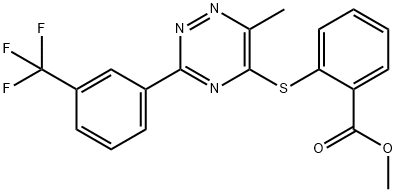 METHYL 2-((6-METHYL-3-[3-(TRIFLUOROMETHYL)PHENYL]-1,2,4-TRIAZIN-5-YL)SULFANYL)BENZENECARBOXYLATE Struktur