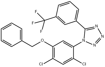 1-[5-(BENZYLOXY)-2,4-DICHLOROPHENYL]-5-[3-(TRIFLUOROMETHYL)PHENYL]-1H-1,2,3,4-TETRAAZOLE Struktur