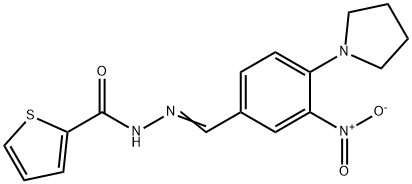 N'-([3-NITRO-4-(1-PYRROLIDINYL)PHENYL]METHYLENE)-2-THIOPHENECARBOHYDRAZIDE Struktur