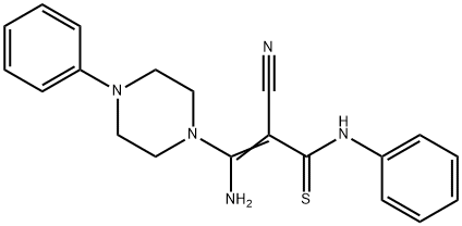 3-AMINO-2-CYANO-N-PHENYL-3-(4-PHENYLPIPERAZINO)-2-PROPENETHIOAMIDE Struktur