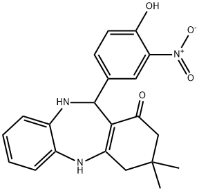 2,10-DIAZA-9-(4-HYDROXY-3-NITROPHENYL)-5,5-DIMETHYLTRICYCLO[9.4.0.0(3,8)]PENTADECA-1(11),3(8),12,14-TETRAEN-7-ONE Struktur