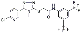 N1-[3,5-DI(TRIFLUOROMETHYL)PHENYL]-2-([5-(6-CHLORO-3-PYRIDYL)-4-METHYL-4H-1,2,4-TRIAZOL-3-YL]THIO)ACETAMIDE Struktur