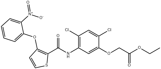 ETHYL 2-[2,4-DICHLORO-5-(([3-(2-NITROPHENOXY)-2-THIENYL]CARBONYL)AMINO)PHENOXY]ACETATE Struktur