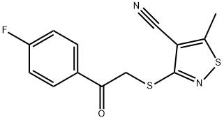 3-([2-(4-FLUOROPHENYL)-2-OXOETHYL]SULFANYL)-5-METHYL-4-ISOTHIAZOLECARBONITRILE Struktur