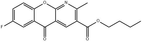 BUTYL 7-FLUORO-2-METHYL-5-OXO-5H-CHROMENO[2,3-B]PYRIDINE-3-CARBOXYLATE Struktur