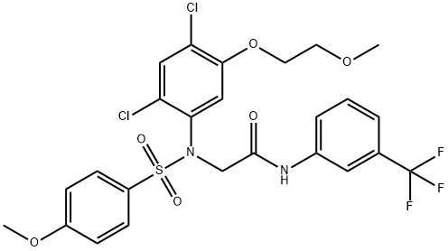 2-(2,4-DICHLORO-5-(2-METHOXYETHOXY)[(4-METHOXYPHENYL)SULFONYL]ANILINO)-N-[3-(TRIFLUOROMETHYL)PHENYL]ACETAMIDE Struktur