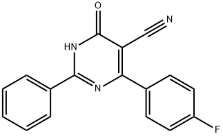 4-(4-FLUOROPHENYL)-6-HYDROXY-2-PHENYL-5-PYRIMIDINECARBONITRILE Struktur