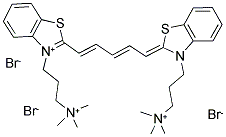 N,N'-DI(3-TRIMETHYLAMMONIUMPROPYL)THIADICARBOCYANINE TRIBROMIDE Struktur