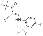 2-(2,2-DIMETHYLPROPANOYL)-3-((4-FLUORO-2-(TRIFLUOROMETHYL)PHENYL)AMINO)PROP-2-ENENITRILE Struktur