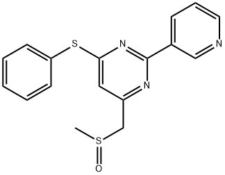 4-[(METHYLSULFINYL)METHYL]-6-(PHENYLSULFANYL)-2-(3-PYRIDINYL)PYRIMIDINE Struktur