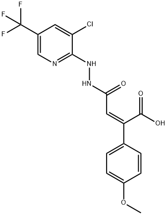 4-(2-[3-CHLORO-5-(TRIFLUOROMETHYL)-2-PYRIDINYL]HYDRAZINO)-2-(4-METHOXYPHENYL)-4-OXO-2-BUTENOIC ACID Struktur