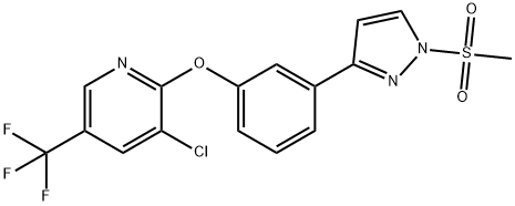 3-CHLORO-2-(3-[1-(METHYLSULFONYL)-1H-PYRAZOL-3-YL]PHENOXY)-5-(TRIFLUOROMETHYL)PYRIDINE Struktur