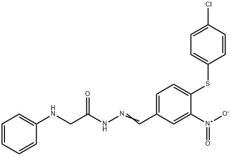 2-ANILINO-N'-((4-[(4-CHLOROPHENYL)SULFANYL]-3-NITROPHENYL)METHYLENE)ACETOHYDRAZIDE Struktur