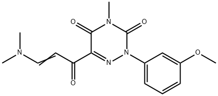 6-[3-(DIMETHYLAMINO)ACRYLOYL]-2-(3-METHOXYPHENYL)-4-METHYL-1,2,4-TRIAZINE-3,5(2H,4H)-DIONE Struktur