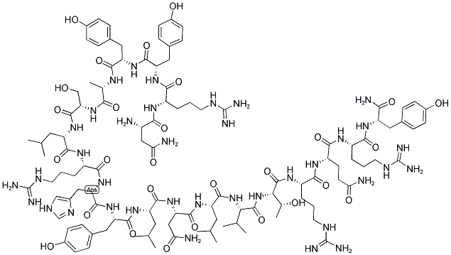 ASN-ARG-TYR-TYR-ALA-SER-LEU-ARG-HIS-TYR-LEU-ASN-LEU-VAL-THR-ARG-GLN-ARG-TYR-NH2 Struktur