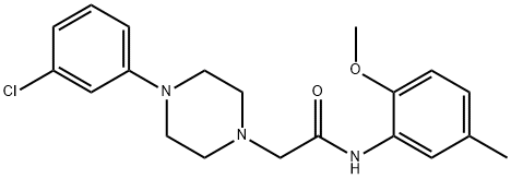 2-[4-(3-CHLOROPHENYL)PIPERAZINO]-N-(2-METHOXY-5-METHYLPHENYL)ACETAMIDE Struktur