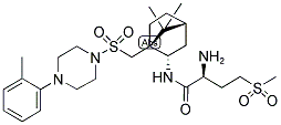 1-((7,7-DIMETHYL-2(S)-(2(S)-AMINO-4-(METHYLSULFONYL)BUTYRAMIDO)BICYCLO[2,2,1]HEPTAN-1(S)-YL)METHYLSULFONYL)-4-(2-METHYLPHENYL)PIPERAZINE HYDROCHLORIDE Struktur