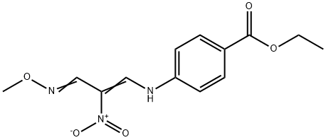 ETHYL 4-([3-(METHOXYIMINO)-2-NITRO-1-PROPENYL]AMINO)BENZENECARBOXYLATE Struktur