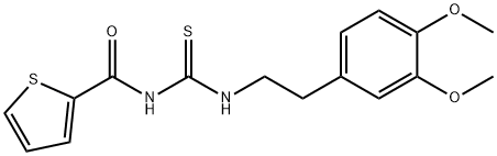 N-(((2-(3,4-DIMETHOXYPHENYL)ETHYL)AMINO)THIOXOMETHYL)-2-THIENYLFORMAMIDE Struktur