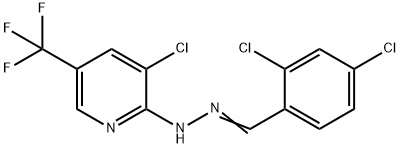 2,4-DICHLOROBENZENECARBALDEHYDE N-[3-CHLORO-5-(TRIFLUOROMETHYL)-2-PYRIDINYL]HYDRAZONE Struktur