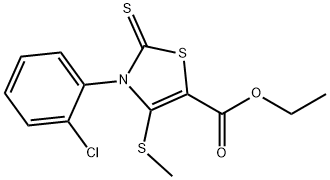 ETHYL 3-(2-CHLOROPHENYL)-4-(METHYLSULFANYL)-2-THIOXO-2,3-DIHYDRO-1,3-THIAZOLE-5-CARBOXYLATE Struktur