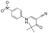 2-(2,2-DIMETHYLPROPANOYL)-3-((4-NITROPHENYL)AMINO)PROP-2-ENENITRILE Struktur