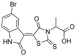 2-[(5Z)-5-(5-BROMO-2-OXO-1,2-DIHYDRO-3H-INDOL-3-YLIDENE)-4-OXO-2-THIOXO-1,3-THIAZOLIDIN-3-YL]PROPANOIC ACID Struktur